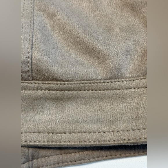 PHILOSOPHY Faux Leather/Suede Zip Up Moto Bomber Jacket Size XS in Taupe - Picture 12 of 15